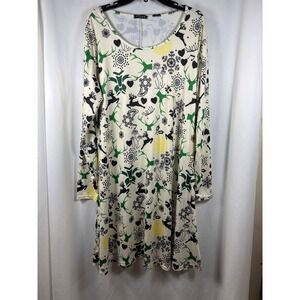 In'Voland Womens Plus 20W‎ Holiday Reindeer Snowflake Scoop Neck Tunic Dress